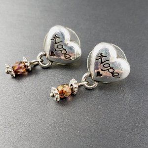 Brighton 'Hope" Heart Post Earrings